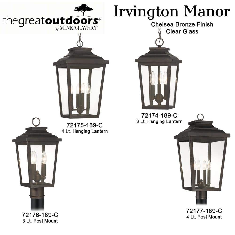 Chelesa Bronze 3-Light Outdoor Pendant with Clear Glass Shade