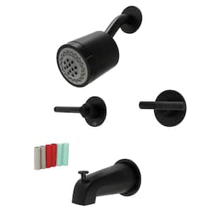 Kaiser Double Handle 2-Spray Tub and Shower Faucet 2 GPM in. Matte Black (Valve Included)