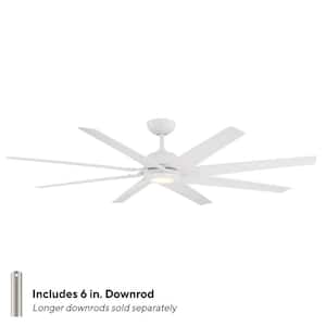 Roboto XL 70 in. Indoor/Outdoor 8-Blade Smart Ceiling Fan in Matte White with 3000K and Remote Control