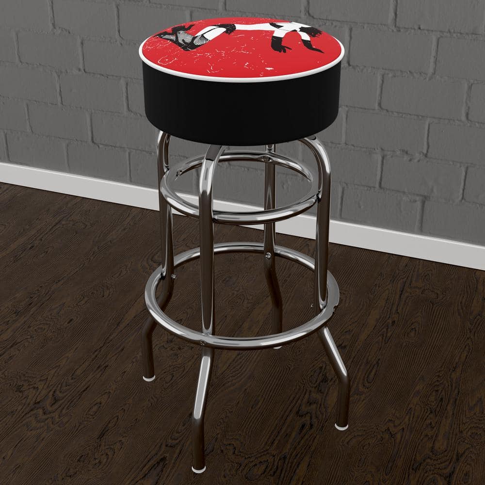Shadow Babes B Series 31 in. Red Backless Metal Bar Stool with Vinyl Seat