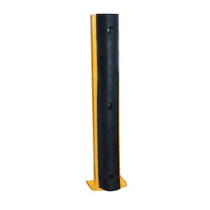 36 in. Narrow Yellow Steel Structural Rack Guard with Rubber Bumper