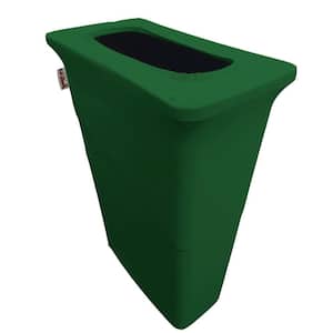 Stretch Spandex Trash Can Cover for Slim Jim 23 Gal. in Emerald Green