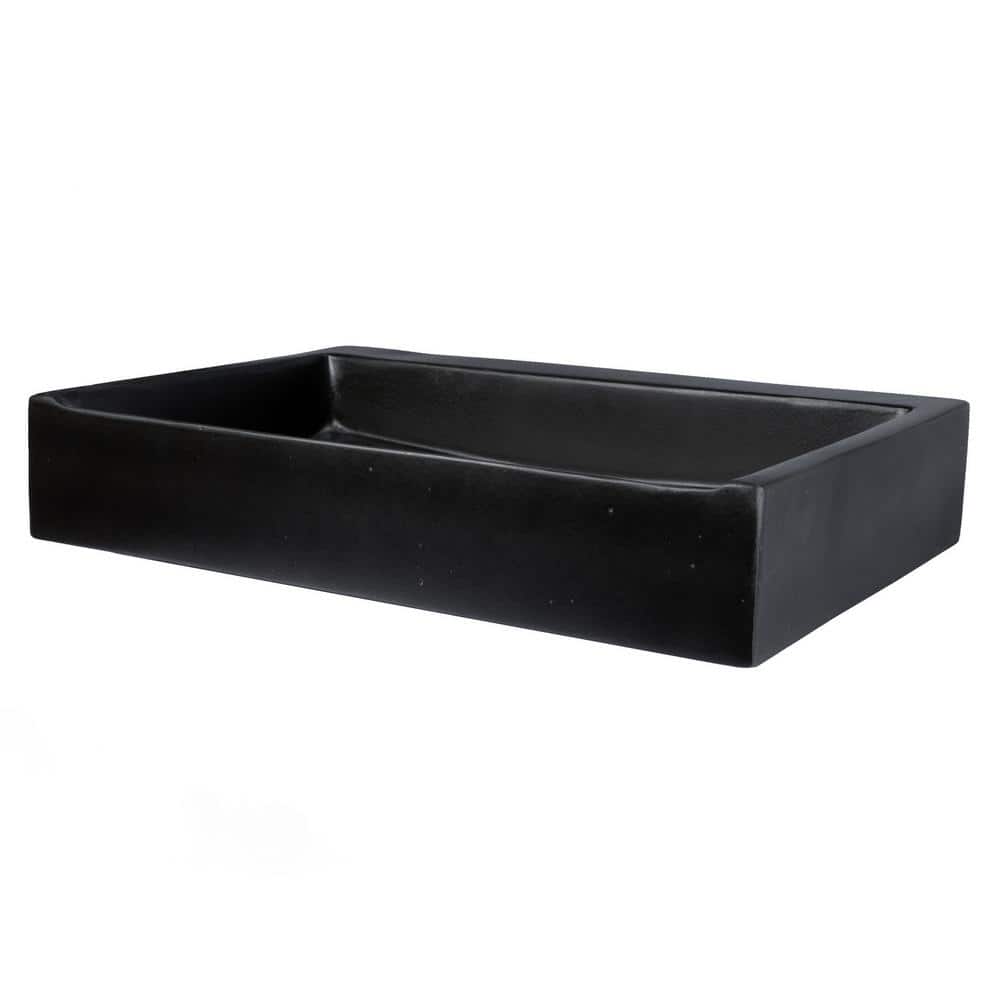 Eden Black Concrete Rectangular Undermount Bathroom Sink