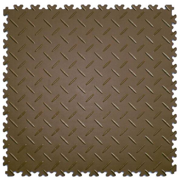 IT-tile 20-1/2 in. x 20-1/2 in. Diamond Plate Tan PVC Interlocking Multi-Purpose Flooring Tiles (23.25 sq. ft./case)