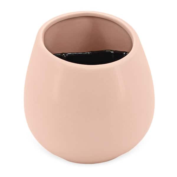 Arcadia Garden Products - Round 5-1/2 in. x 6 in. Coral Ceramic Wall Planter