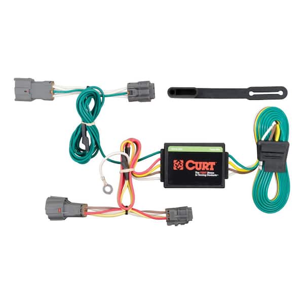 CURT Custom Vehicle-Trailer Wiring Harness, 4-Way Flat Output, Select Kia Rondo, Soul, Quick Electrical Wire T-Connector