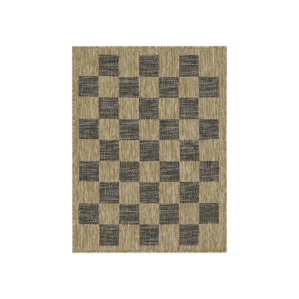 PLAYA RUG Daisy Jute and Black 2 ft. x 3 ft. Indoor/Outdoor Area Rug