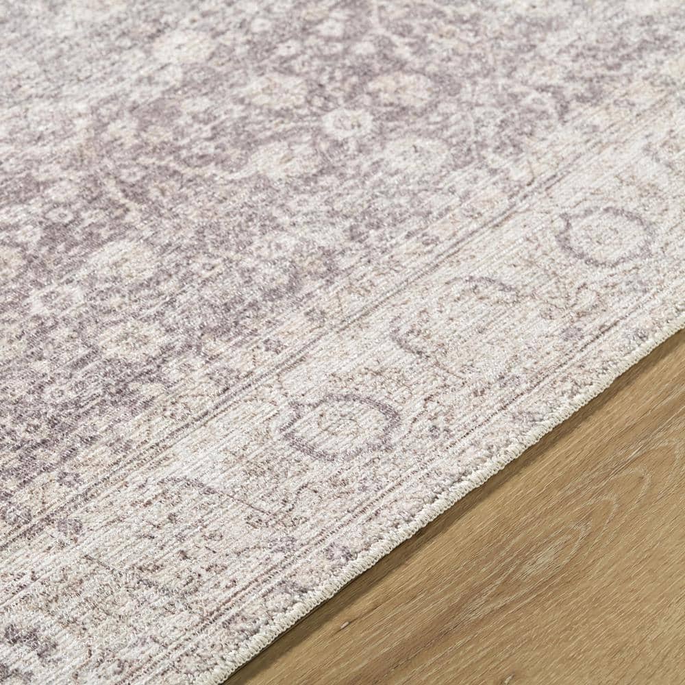 Spokane Dark Brown and Cream Synthetic Runner Area Rug