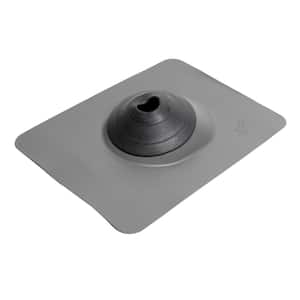No-Calk 10-3/4 in. x 11 in. Aluminum Gray Vent Pipe Roof Flashing with 1-1/2 in. - 3 in. Adjustable Diameter