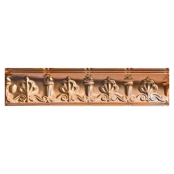 Moonlit Seashore 0.012 in. x 6.44 in. x 48 in. Metal Bed Moulding Nail-up Tin Cornice in Lincoln Copper (24 Ln.ft./Pack)