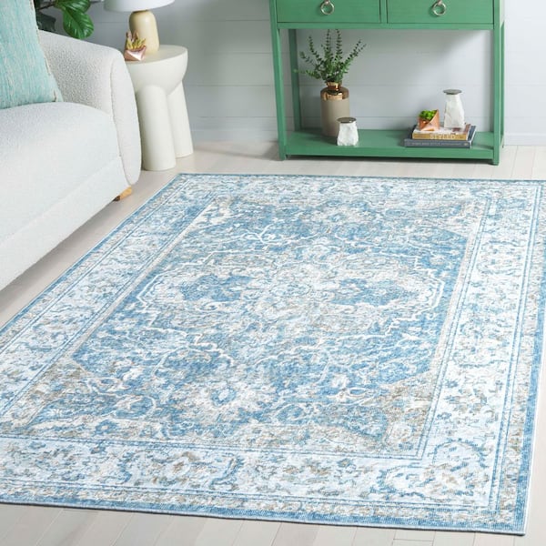 Orlando 5 ft. x 8 ft. Blue/Gold Oriental Area Rug