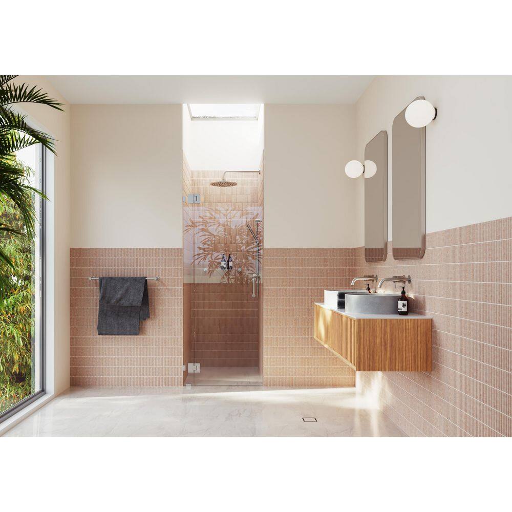78" Frameless Clear Glass Shower Door with Brushed Nickel Hardware