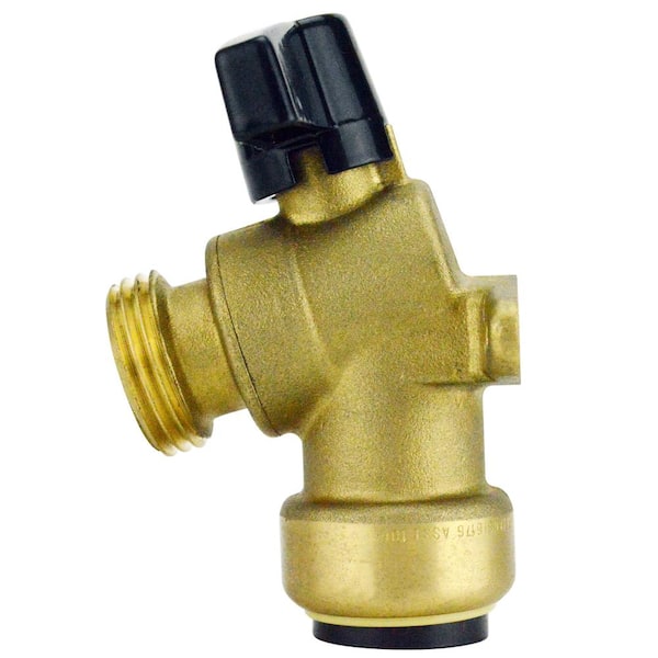 3/4 in. Brass Push-To-Connect x 3/4 in. Garden Hose Thread Quarter-Turn Garden Valve with Drop Ear