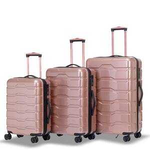 3-Piece Rose Gold Spinner Wheels Luggage Set SC1689-09P - The Home Depot