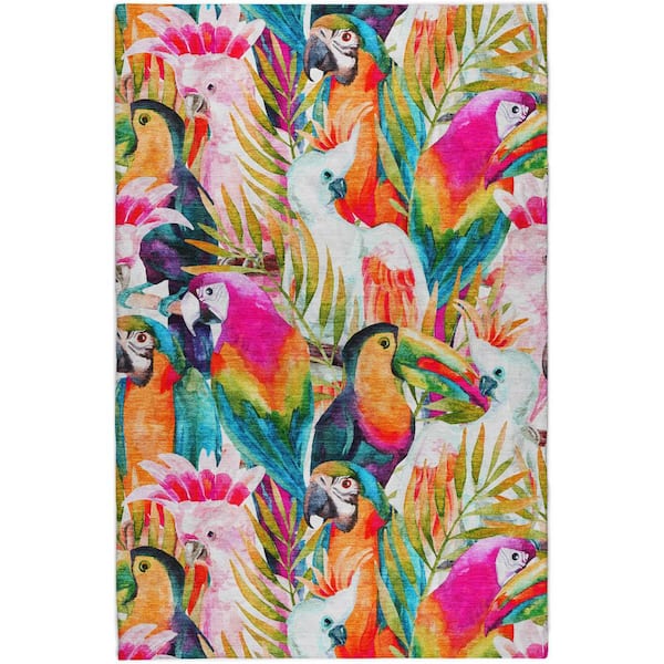 Dream Shag Premium Machine Washable Abstract ADS200 Multi 3 ft. x 5 ft. Area Rug