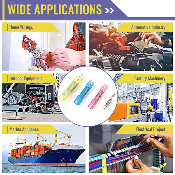 Heat Shrinks Butt Connectors-Marine Grade Waterproof Electrical Crimp Wire Connectors Kit-Tinned Red Copper Insulated, For,Stereo,Joint Boat,Truck Boat ,Truck