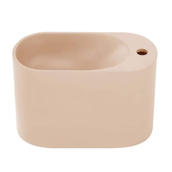 Swiss Madison Terre 17.5 in. Right Side Faucet Wall Mount Bathroom Vessel Sink in Pastel Peach