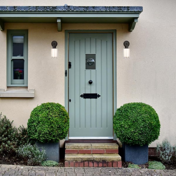 Hansen Modern 1-Light Textured Black Outdoor Wall Lantern Sconce