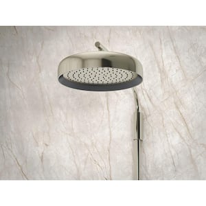 Statement 1-Spray Patterns with 1.75 GPM 10 in. Wall Mount Fixed Shower Head in Vibrant Brushed Nickel