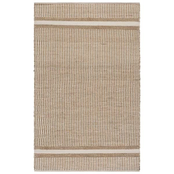 Natural Fiber 5 ft. x 8 ft. Natural/Ivory Striped Area Rug