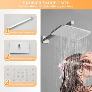 Single Handle 2-Spray of Shower Faucet 2.5 GPM with High pressure Handheld Shower in. Polished Chrome (Valve Included)