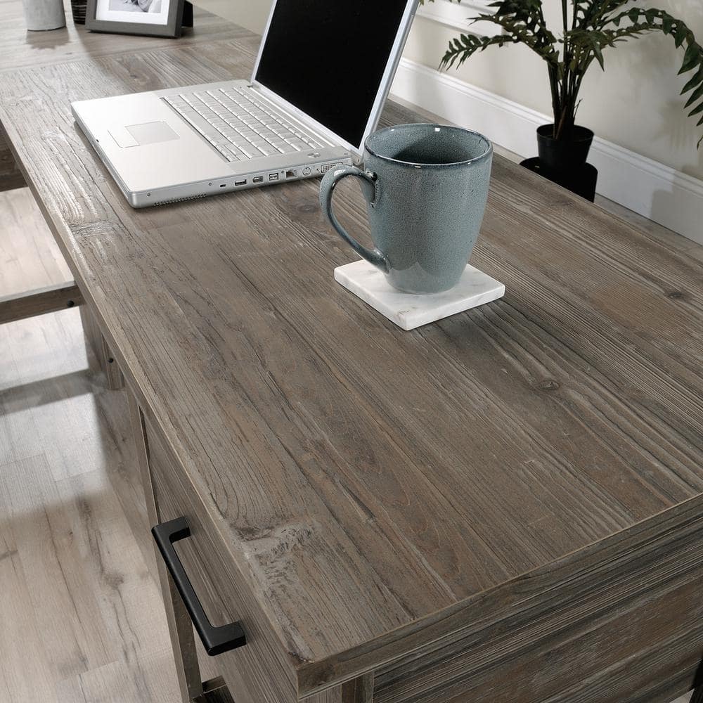 Pebble Pine L-Shaped Computer Desk with Drawer and Filing Cabinet