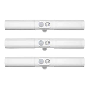Indoor/ Outdoor 100 Lumen Battery Powered Motion Activated Integrated LED Slim Safety Light, White (3-Pack)