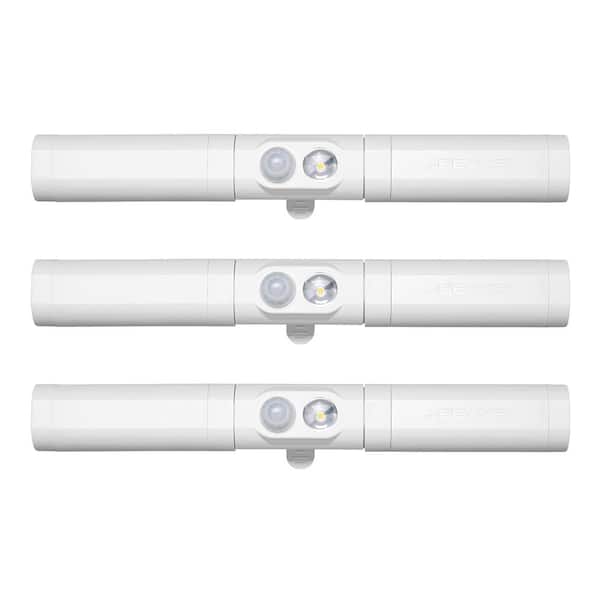 Mr Beams Indoor/ Outdoor 100 Lumen Battery Powered Motion Activated Integrated LED Slim Safety Light, White (3-Pack)