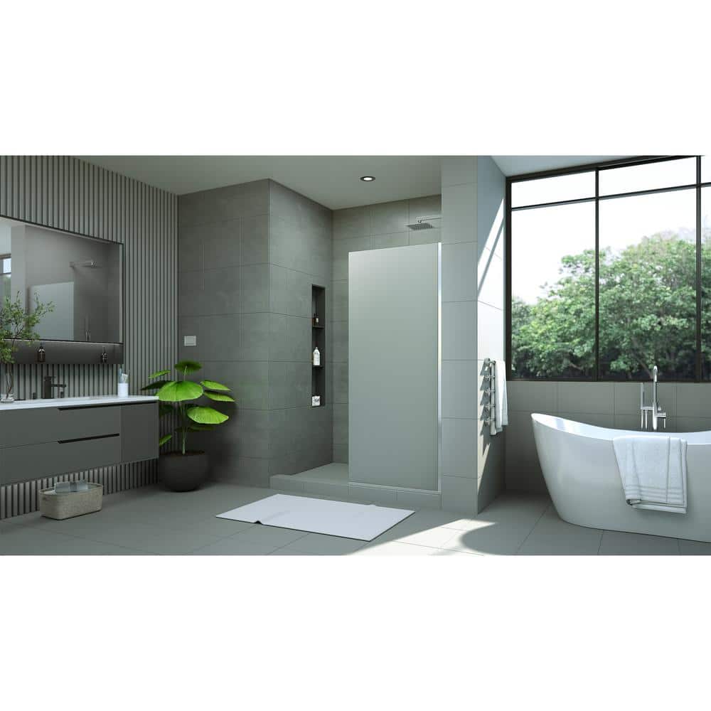 Linea 30'' x 72'' Frameless Frosted Tempered Glass Shower Screen