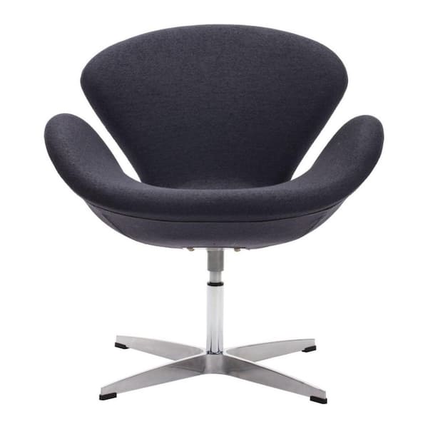 HomeRoots Gray Arm Chair Set of 1 with Swivel