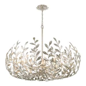 00633779095412, Broche 12-Light Antique Silver Chandelier