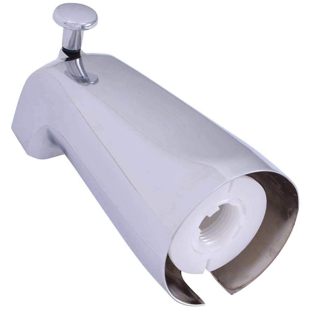 Chrome Wall-Mounted Universal Fit Bathtub Spout with Diverter