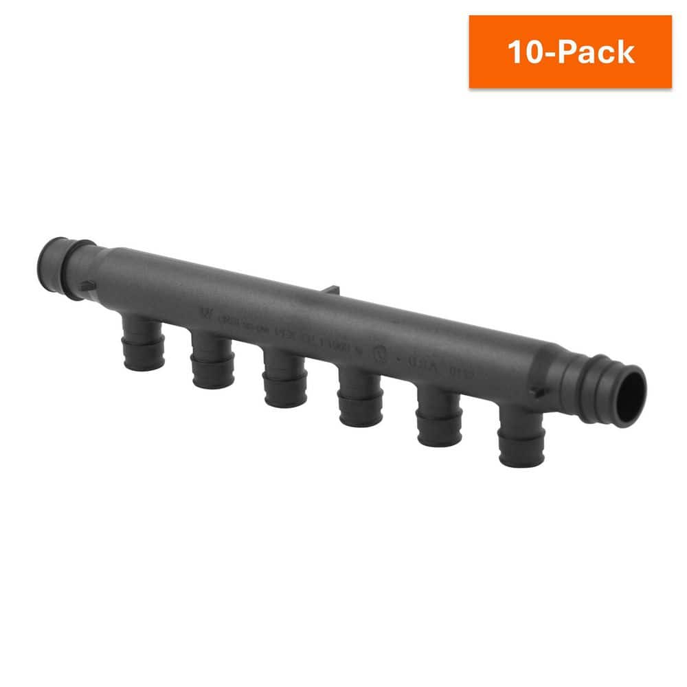 ProPEX 3/4 in. PEX-A Expansion Barb Engineered Polymer Open Multi-Port Tee with 1/2 in. Branches, 6-Outlets (10-Pack) price history on PriceWatchPro