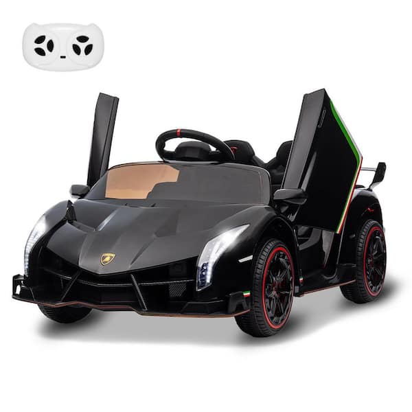 Garvee 12V Kids Ride on Car with Remote Control, 3 Speeds, Battery Powered Electric Car, Black