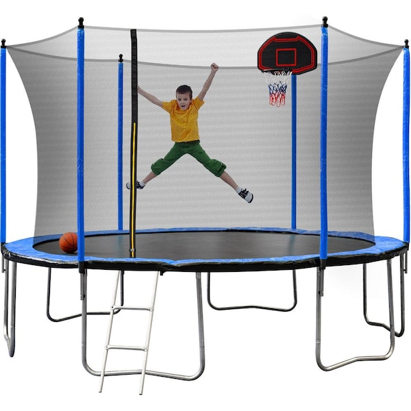 14 foot trampoline 2024 with basketball hoop