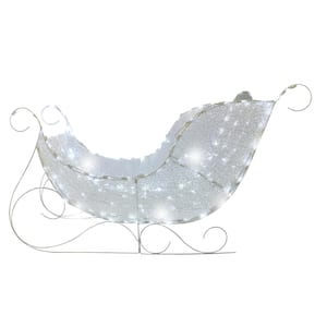 48 in. W x 25 in. H Morphing LED Sleigh, Pure White