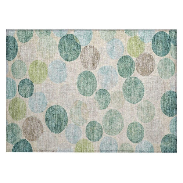 Chantille Machine Washable Indoor/Outdoor Abstract ACN1951 Teal 2 ft. x 3 ft. Accent Rug