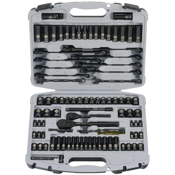 Drives Black Chrome Laser Etched Socket Set 99-Piece x 3/8 in 1/4 in Durable 