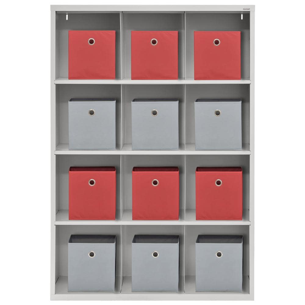 Adjustable Dove Gray Wooden 12-Compartment Storage Organizer
