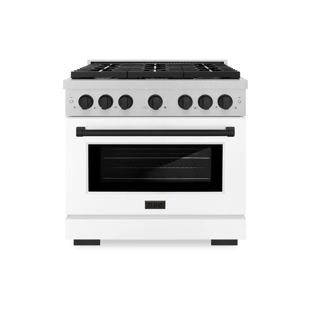 ZLINE Kitchen and Bath Autograph Edition 36 in. 6-Burner Gas Range w ...