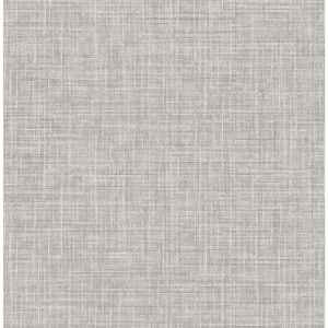 8 in. x 10 in. Mendocino Grey Linen Wallpaper Sample