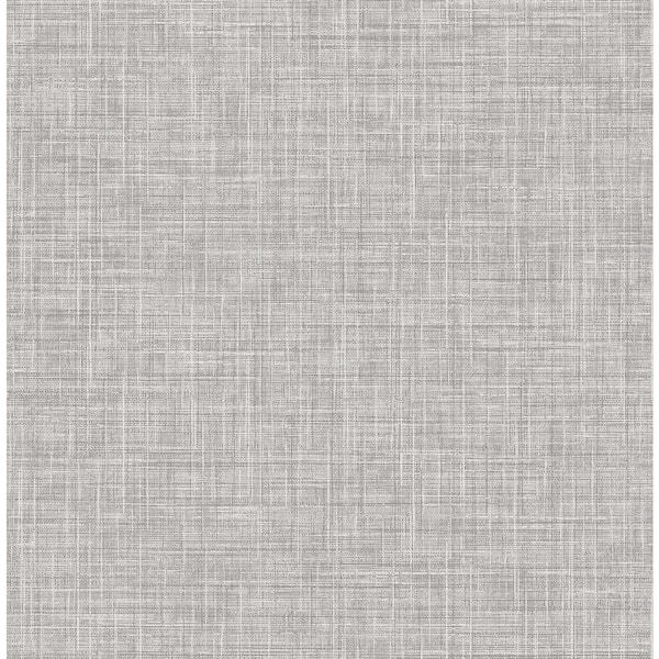 Chesapeake 8 in. x 10 in. Mendocino Grey Linen Wallpaper Sample