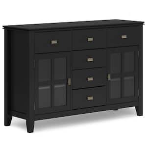 Artisan Solid Wood 54 in. Wide Contemporary Sideboard Buffet Credenza in Black