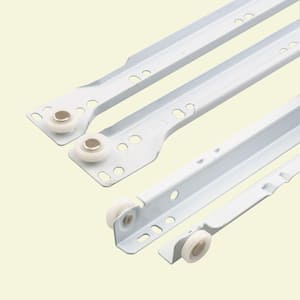 17-3/4 in. White Painted Steel Bottom-Mount Self-Closing Drawer Slides 1-Pair (2 Pieces)