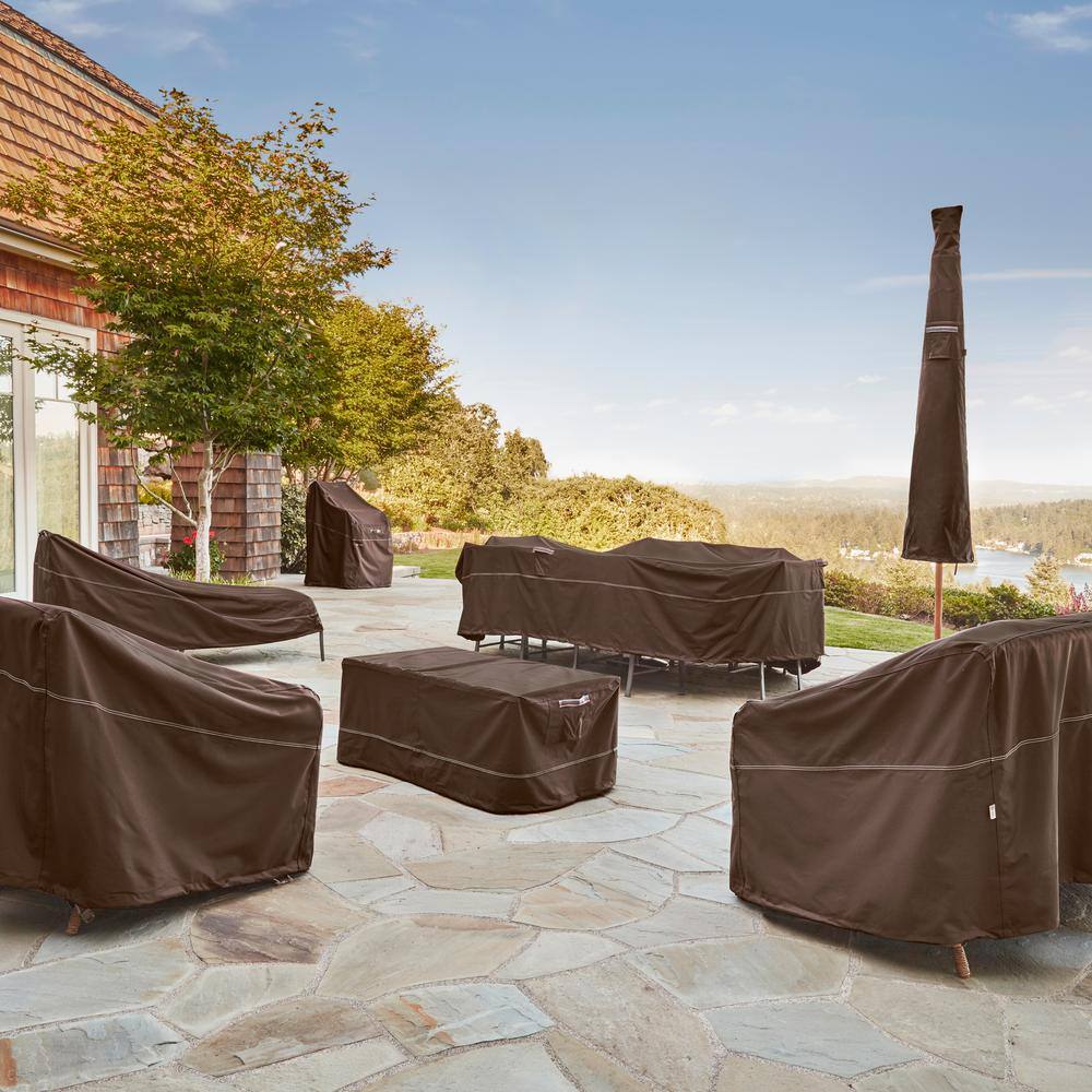 Madrona Brown Rainproof Square Fire Pit Cover with Elastic Closure