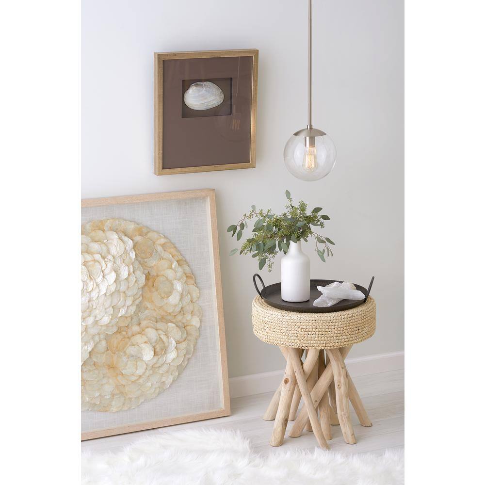 Heritage Brass Clear Globe Pendant Light with Adjustable Height