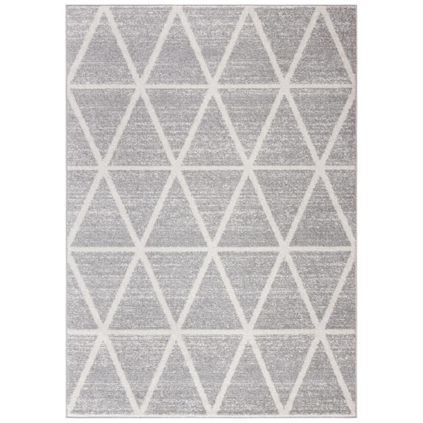 SAFAVIEH Adirondack Gray/Ivory 8 ft. x 10 ft. Chevron Triangle Area Rug