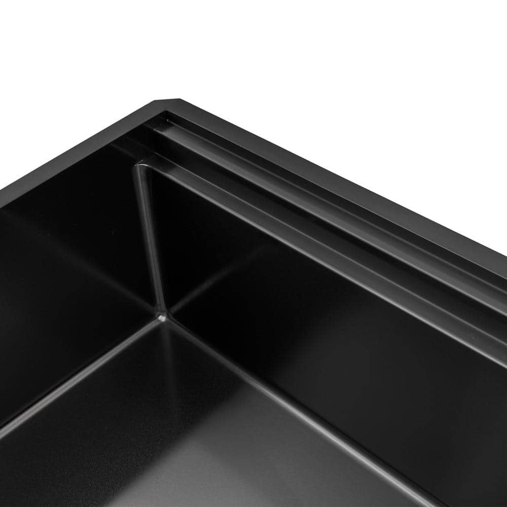 Ruvati 33.5" Black Stainless Steel Drop-In Kitchen Sink