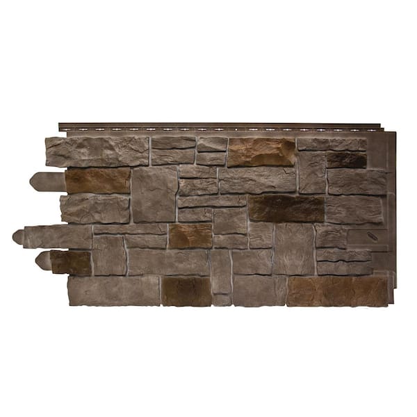 Novik 20.25 in. W x 45 in. L Artisan Cut Polymer Stone Panel in Saddle (6 Panels Per Case)