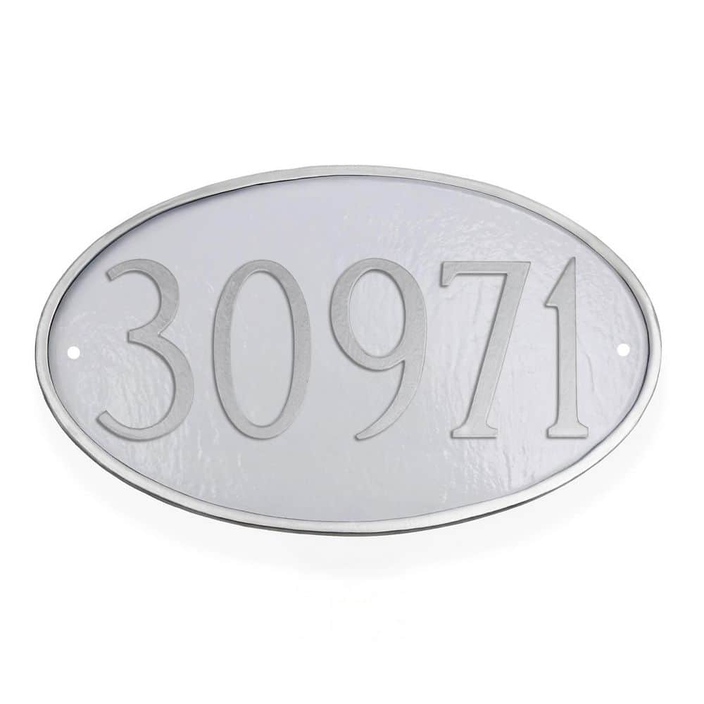 Classic Oval Small Address Sign Plaque - White/Silver price history on PriceWatchPro